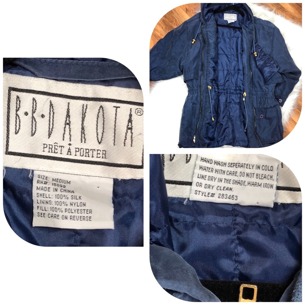 90’s Vintage BB Dakota Moda 100% Silk Bomber Parka - Picture 8 of 8